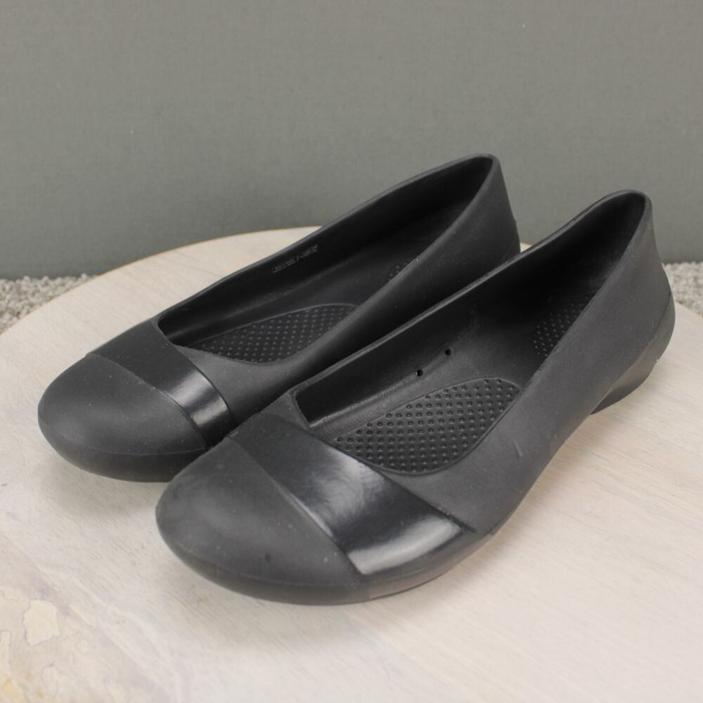 Crocs Ballet Flats Slip On Comfort Womens 9 Black Shoes - Picture 4 of 9
